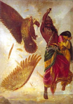 Ravi Varma Ravana Sita Jathayu Oil Paintings
